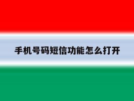 手机号码短信功能怎么打开