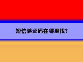 短信验证码在哪里找?