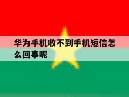 华为手机收不到手机短信怎么回事呢