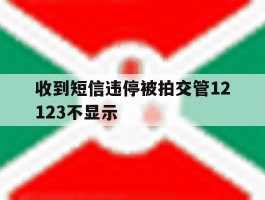 收到短信违停被拍交管12123不显示