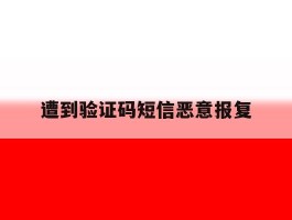 遭到验证码短信恶意报复