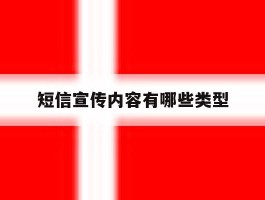 短信宣传内容有哪些类型