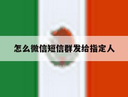怎么微信短信群发给指定人