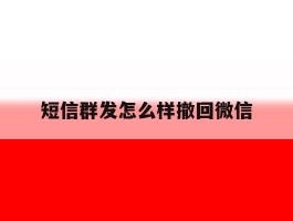 短信群发怎么样撤回微信