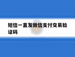 短信一直发微信支付交易验证码