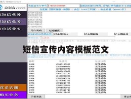 短信宣传内容模板范文
