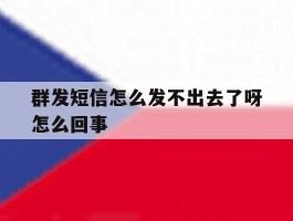 群发短信怎么发不出去了呀怎么回事