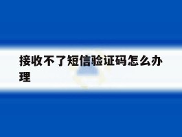 接收不了短信验证码怎么办理
