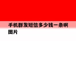 手机群发短信多少钱一条啊图片