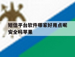 短信平台软件哪家好用点呢安全吗苹果