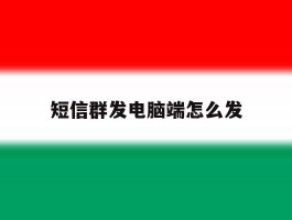 短信群发电脑端怎么发