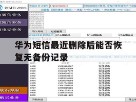 包含华为短信最近删除后能否恢复无备份记录的词条