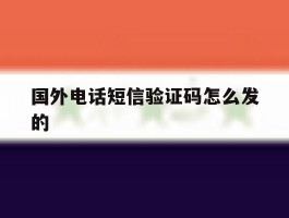 国外电话短信验证码怎么发的