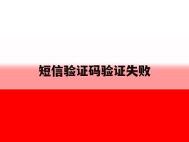 短信验证码验证失败
