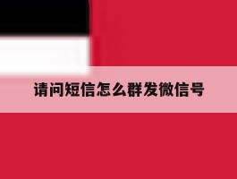 请问短信怎么群发微信号