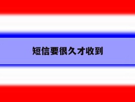 短信要很久才收到