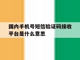 国内手机号短信验证码接收平台是什么意思