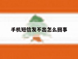 手机短信发不出怎么回事