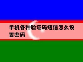 手机各种验证码短信怎么设置密码