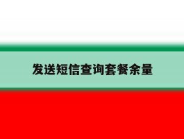 发送短信查询套餐余量