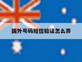 国外号码短信验证怎么弄