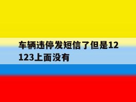 车辆违停发短信了但是12123上面没有