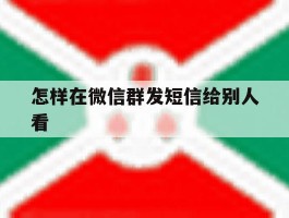 怎样在微信群发短信给别人看