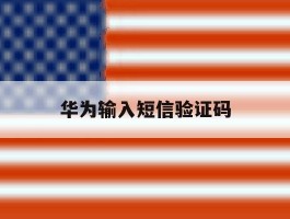 华为输入短信验证码