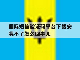国际短信验证码平台下载安装不了怎么回事儿的简单介绍