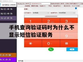 手机查询验证码时为什么不显示短信验证服务