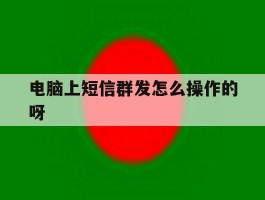 电脑上短信群发怎么操作的呀