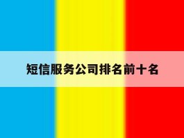 短信服务公司排名前十名