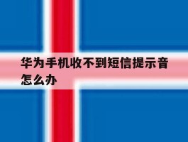 关于华为手机收不到短信提示音怎么办的信息