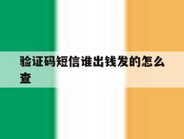 验证码短信谁出钱发的怎么查