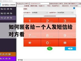 如何匿名给一个人发短信给对方看