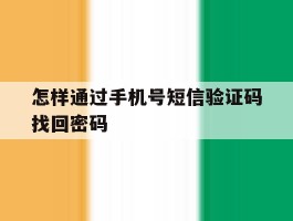 怎样通过手机号短信验证码找回密码