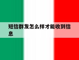 短信群发怎么样才能收到信息