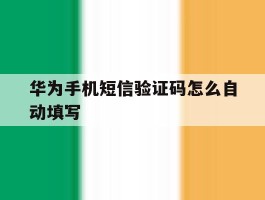 华为手机短信验证码怎么自动填写