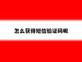 怎么获得短信验证码呢