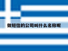 做短信的公司叫什么名称呢