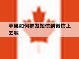 苹果如何群发短信到微信上去呢