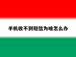 手机收不到短信为啥怎么办