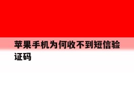 苹果手机为何收不到短信验证码