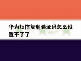 华为短信复制验证码怎么设置不了了