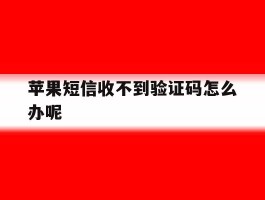 苹果短信收不到验证码怎么办呢