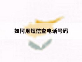 如何用短信查电话号码