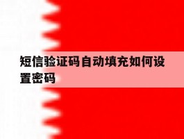 短信验证码自动填充如何设置密码