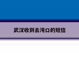 武汉收到去沌口的短信