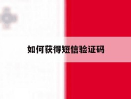 如何获得短信验证码