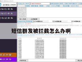短信群发被拦截怎么办啊